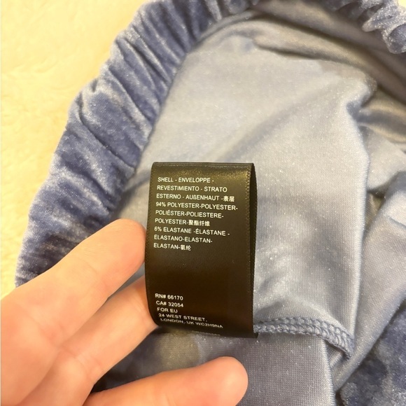 Urban Outfitters XS Alura Velvet Velour Flare Pull On Women’s Pants Blue Stretch - Picture 8 of 9